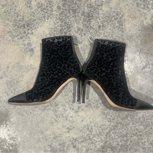 Jewel Badgley Mischka- SZ 7.5 Cheetah Print Black Sheer Booties - Picture 3 of 9